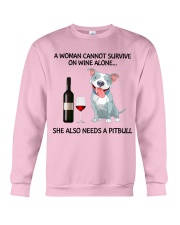 A woman can not survice alone Crewneck Sweatshirt thumbnail