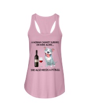 A woman can not survice alone Ladies Flowy Tank thumbnail