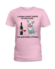 A woman can not survice alone Ladies T-Shirt thumbnail