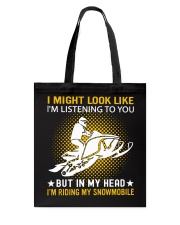 snowmobile in my head man Tote Bag thumbnail