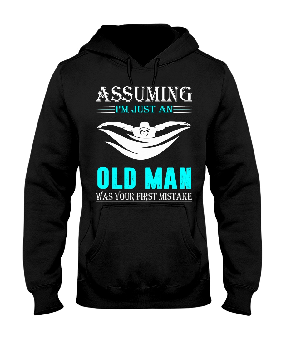 swimming old man Hooded Sweatshirt