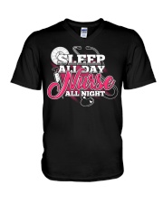 Sleep All Day Nurse All Day T-shirt Nursing Shirt V-Neck T-Shirt thumbnail