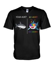 Your Aunt - My Auntie Shark V-Neck T-Shirt thumbnail