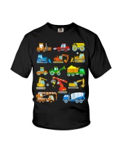 Construction Excavator Shirt For Kids Youth T-Shirt front