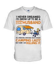 Super cool husband of camping lady V-Neck T-Shirt thumbnail