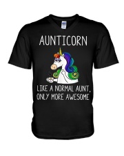 Aunticorn V-Neck T-Shirt thumbnail