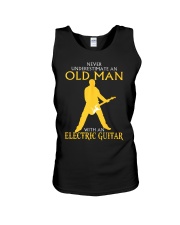 Never underestimate old man with electric guitar Unisex Tank thumbnail