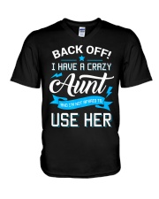 Back Off I Have A Crazy Aunt - Gift For Kid V-Neck T-Shirt thumbnail