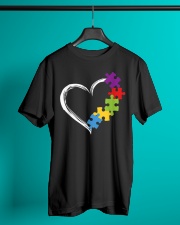 Love Ribbon Heart Autism Classic T-Shirt lifestyle-mens-crewneck-front-3