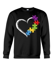 Love Ribbon Heart Autism Crewneck Sweatshirt thumbnail