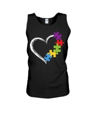Love Ribbon Heart Autism Unisex Tank thumbnail