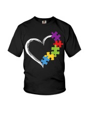 Love Ribbon Heart Autism Youth T-Shirt thumbnail