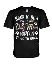 Born To Be A Stay-at-home Dog Mom V-Neck T-Shirt thumbnail