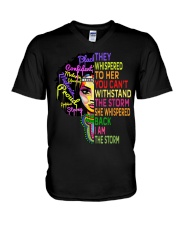 I Am The Storm Strong African Woman V-Neck T-Shirt thumbnail