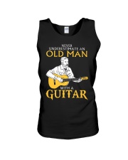 Never underestimate an old man with a guitar Unisex Tank thumbnail