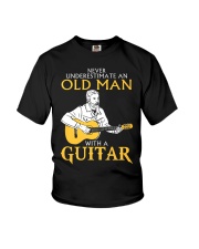Never underestimate an old man with a guitar Youth T-Shirt thumbnail