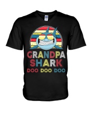 Grandpa Shark Vintage V-Neck T-Shirt thumbnail