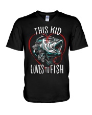 This Kid Loves To Fish V-Neck T-Shirt thumbnail