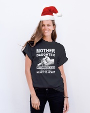 Mother and daughter always heart to heart Classic T-Shirt lifestyle-holiday-crewneck-front-1