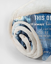 Mon To Son I believe in you Small Fleece Blanket - 30" x 40" aos-coral-fleece-blanket-30x40-lifestyle-front-18