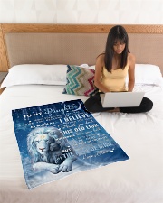 Mom To Daughter I believe in you Small Fleece Blanket - 30" x 40" aos-coral-fleece-blanket-30x40-lifestyle-front-11