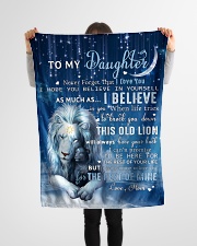 Mom To Daughter I believe in you Small Fleece Blanket - 30" x 40" aos-coral-fleece-blanket-30x40-lifestyle-front-14