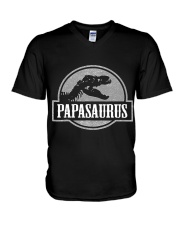 Mens Jurassic Papasaurus Rex Dinosaur Tee For Dad V-Neck T-Shirt thumbnail