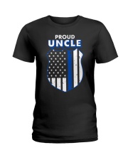 Thin Blue Line Proud Uncle Badge Shirt Ladies T-Shirt thumbnail