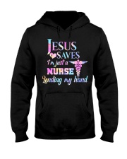 Jesus Saves I'm Just A Nurse Lending My Hand Hooded Sweatshirt thumbnail