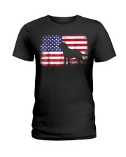 american flag labrador shirt usa flag Ladies T-Shirt thumbnail