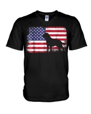 american flag labrador shirt usa flag V-Neck T-Shirt thumbnail