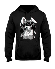 Ahegao t shirt lewd anime shirt and rabbit co Hooded Sweatshirt thumbnail
