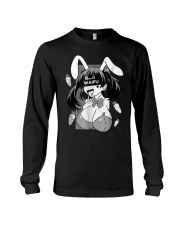 Ahegao t shirt lewd anime shirt and rabbit co Long Sleeve Tee thumbnail
