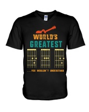 Retro Worlds Greatest Dad Shirt Funny Gui V-Neck T-Shirt thumbnail