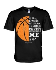 Christian Basketball Shirt I Can Do All Things Phi V-Neck T-Shirt thumbnail