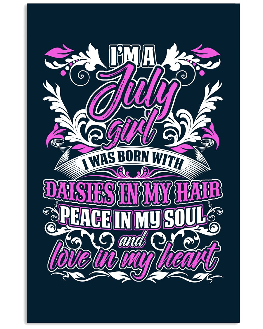 July Girl With Daisies 16x24 Poster