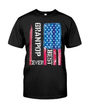 Best Grandpop Ever Distressed American Flag Tshirt Classic T-Shirt front
