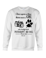 Once upon time girl loved photography dogs Crewneck Sweatshirt tile