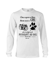 Once upon time girl loved photography dogs Long Sleeve Tee tile