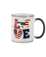 horse love usa flag flip flop Color Changing Mug tile