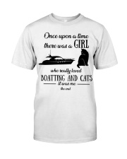 Once upon time girl loved boating cats 2 Classic T-Shirt tile