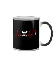 Heart beat dog Color Changing Mug tile