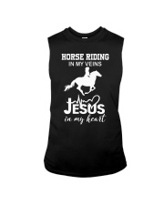 Horse riding in my veins Jesus in my heart Sleeveless Tee tile