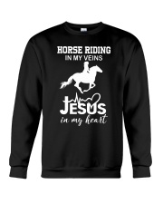 Horse riding in my veins Jesus in my heart Crewneck Sweatshirt tile