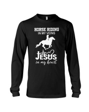 Horse riding in my veins Jesus in my heart Long Sleeve Tee tile