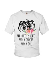 camera 2 need is love cat Youth T-Shirt tile