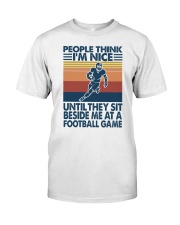 people think I am nice until football game2 Premium Fit Mens Tee tile