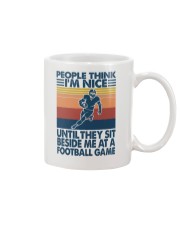 people think I am nice until football game2 Mug tile