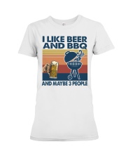 beer bbq may be 3 people Premium Fit Ladies Tee tile