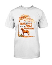 horse go riding ignore adult problems autumn Premium Fit Mens Tee tile